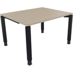 Schreibtisch all in one 1.200 x 680-820 x 1.000 mm (B x H x T) Vierfuß Quadratrohr eiche natur