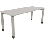 Neutralware Schreibtisch all in one 1.800 x 680-820 x 700 mm (B x H x T) Vierfuß Quadratrohr lichtgrau – Produktbild 2