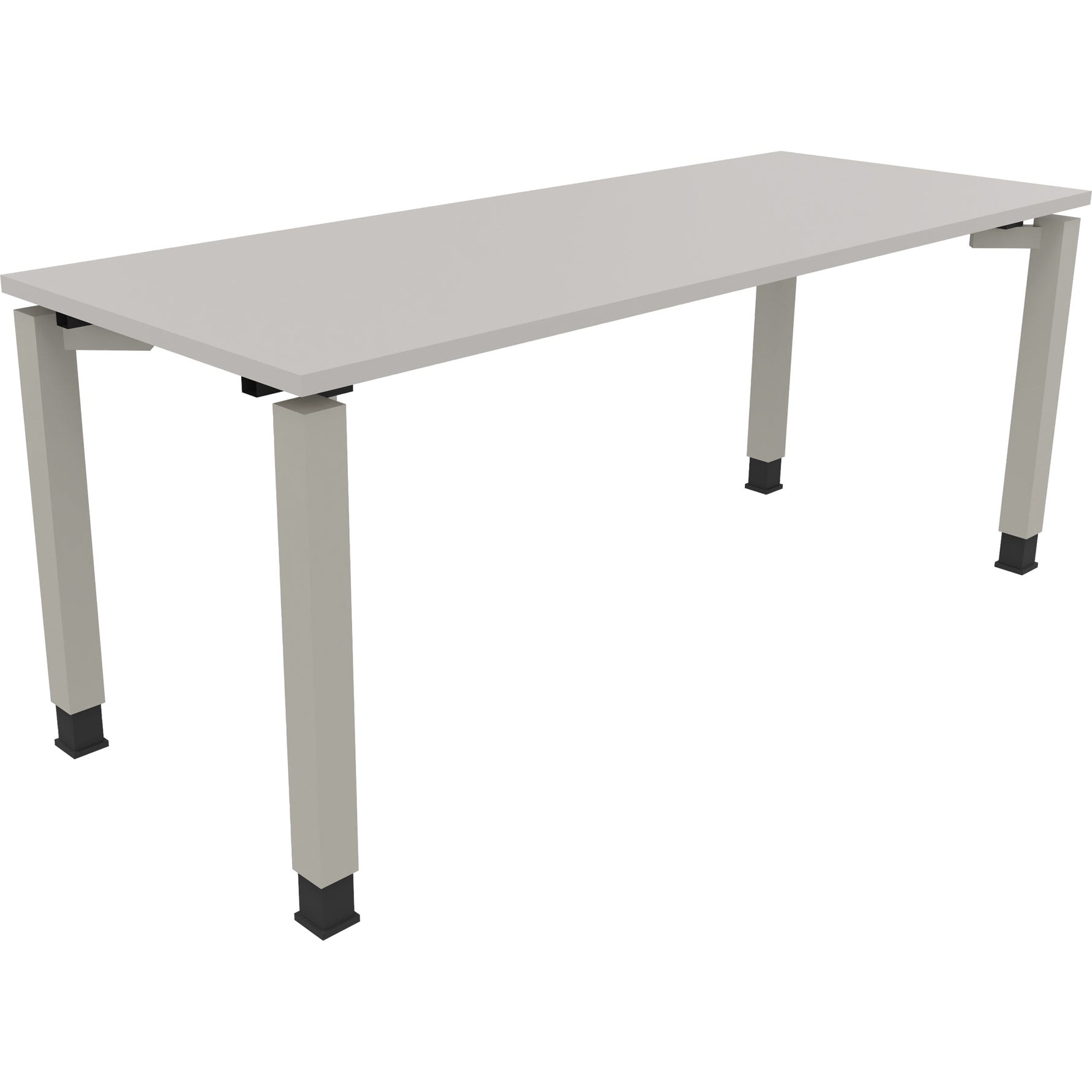 Neutralware Schreibtisch all in one 1.800 x 680-820 x 700 mm (B x H x T) Vierfuß Quadratrohr lichtgrau – Produktbild 2
