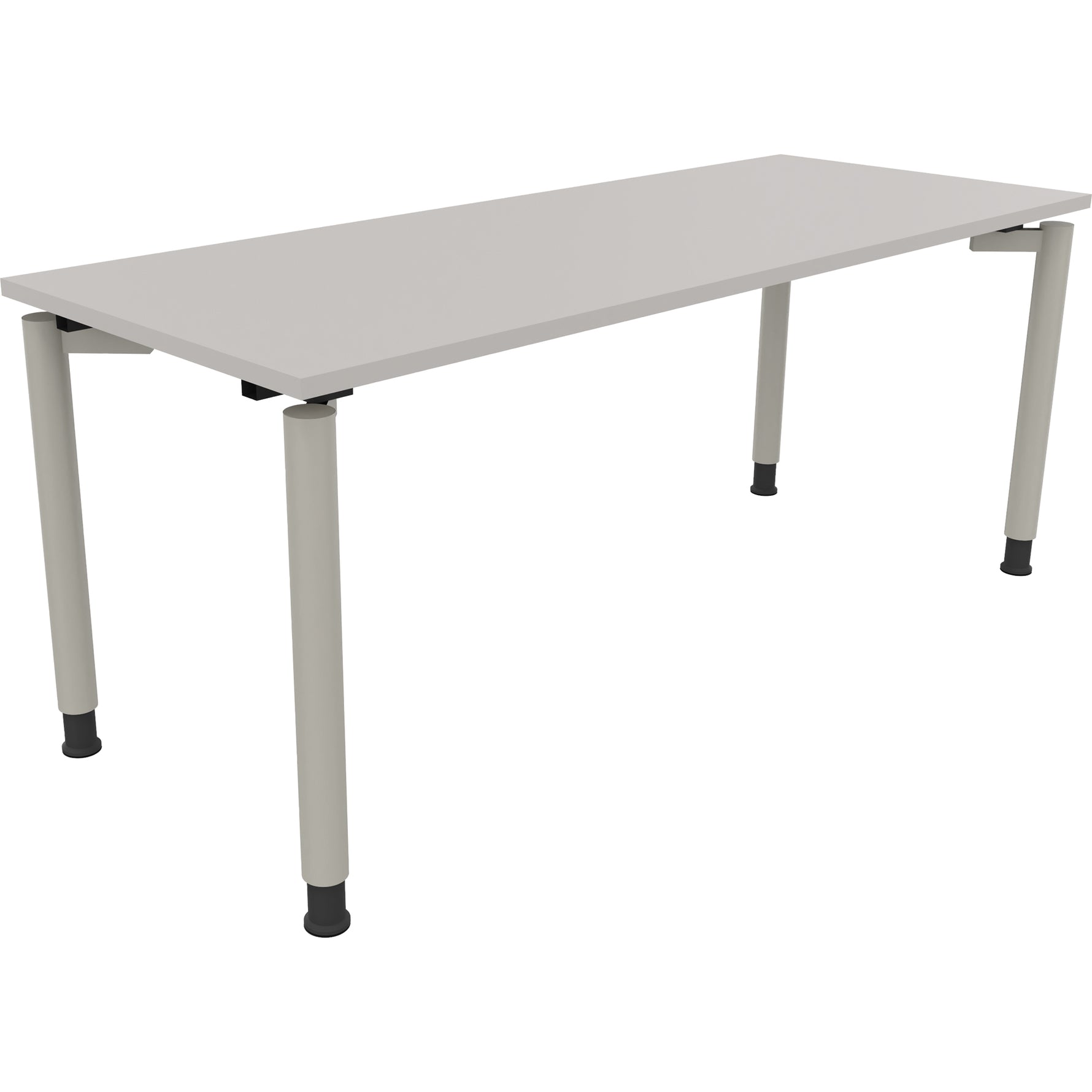 Neutralware Schreibtisch all in one 1.800 x 680-820 x 700 mm (B x H x T) Vierfuß Rundrohr lichtgrau – Produktbild 2