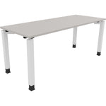 Neutralware Schreibtisch all in one 1.800 x 680-820 x 700 mm (B x H x T) Vierfuß Quadratrohr lichtgrau – Produktbild 3