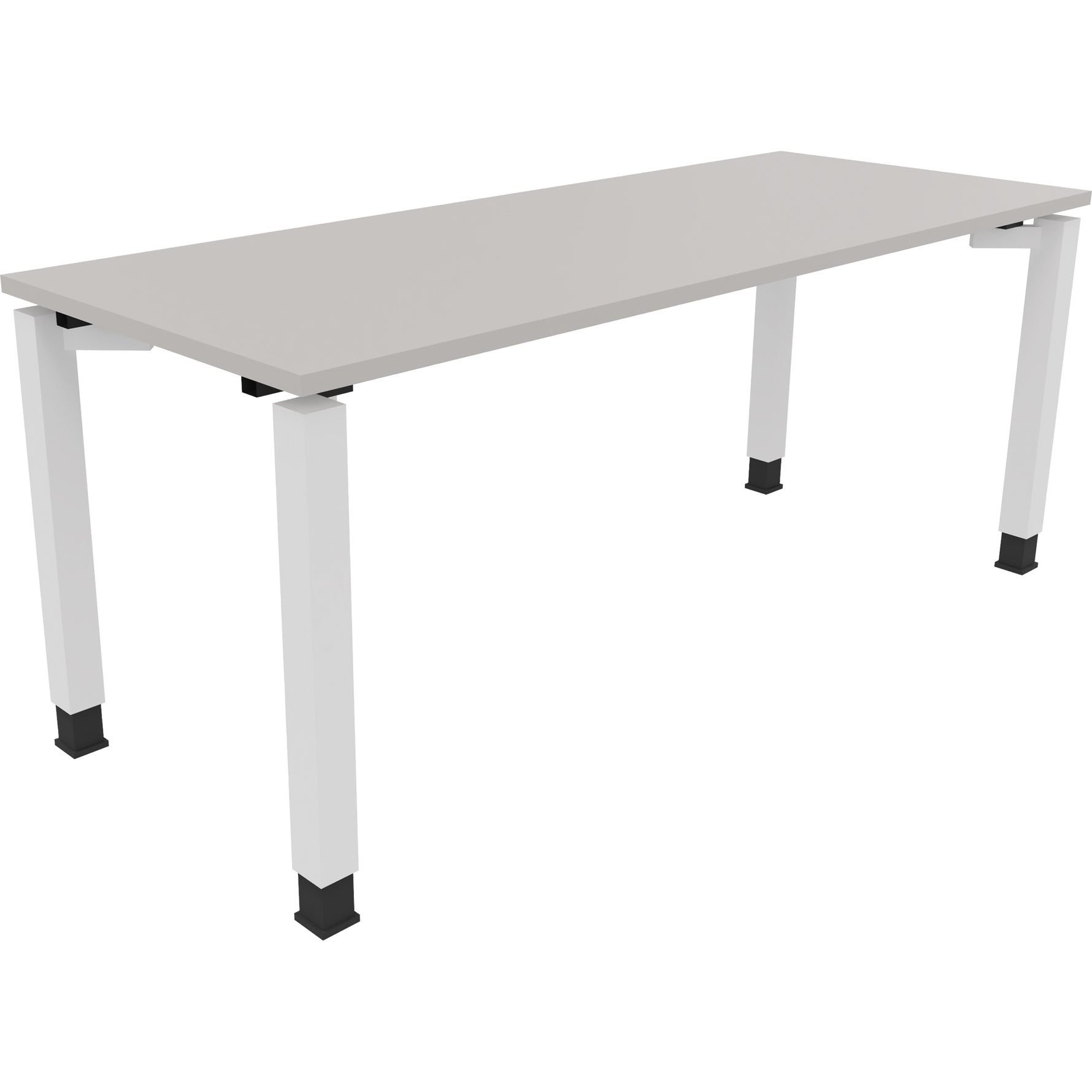 Neutralware Schreibtisch all in one 1.800 x 680-820 x 700 mm (B x H x T) Vierfuß Quadratrohr lichtgrau – Produktbild 3