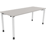 Neutralware Schreibtisch all in one 1.800 x 680-820 x 700 mm (B x H x T) Vierfuß Rundrohr lichtgrau – Produktbild 3