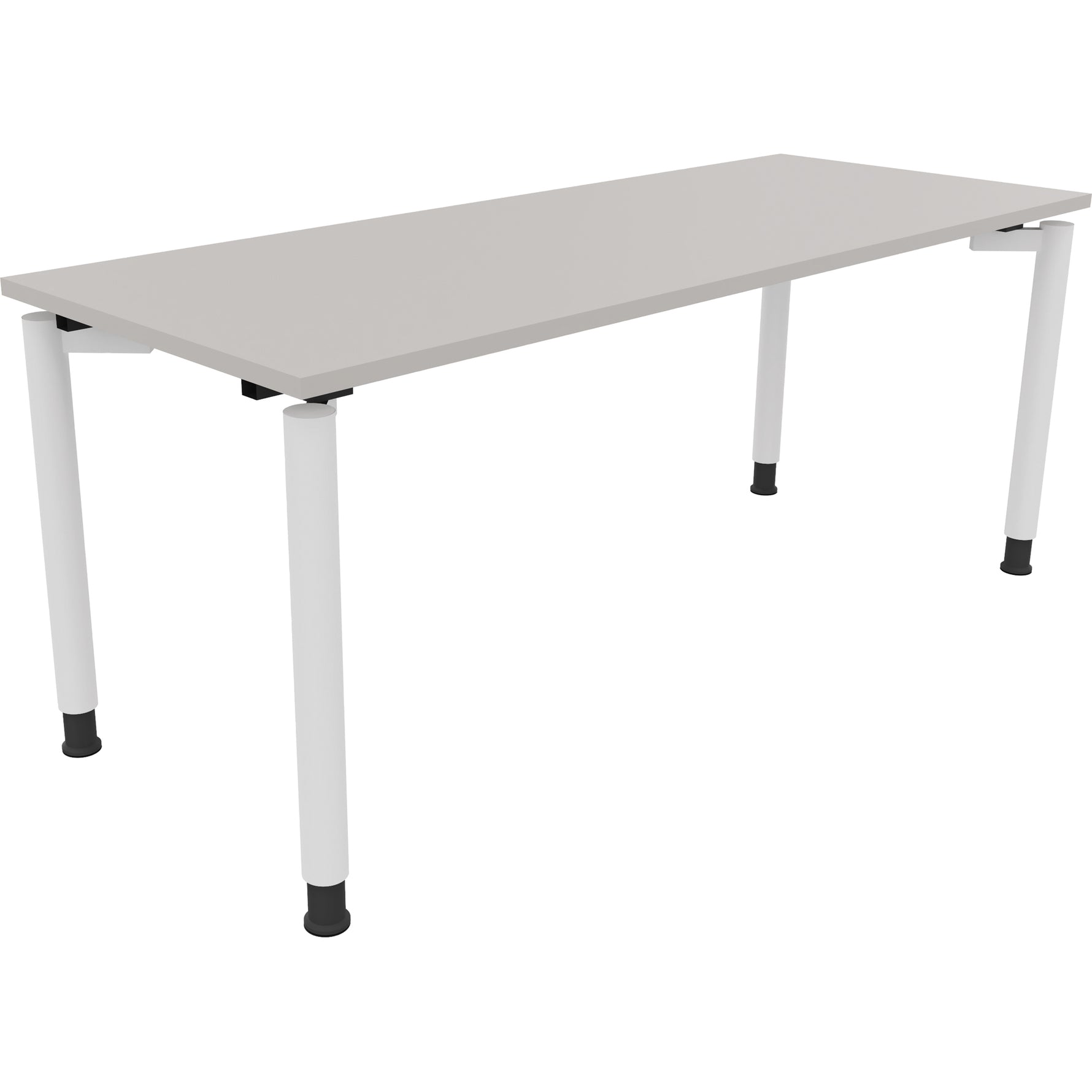 Neutralware Schreibtisch all in one 1.800 x 680-820 x 700 mm (B x H x T) Vierfuß Rundrohr lichtgrau – Produktbild 3