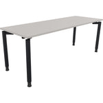 Neutralware Schreibtisch all in one 2.000 x 680-820 x 700 mm (B x H x T) Vierfuß Rundrohr lichtgrau