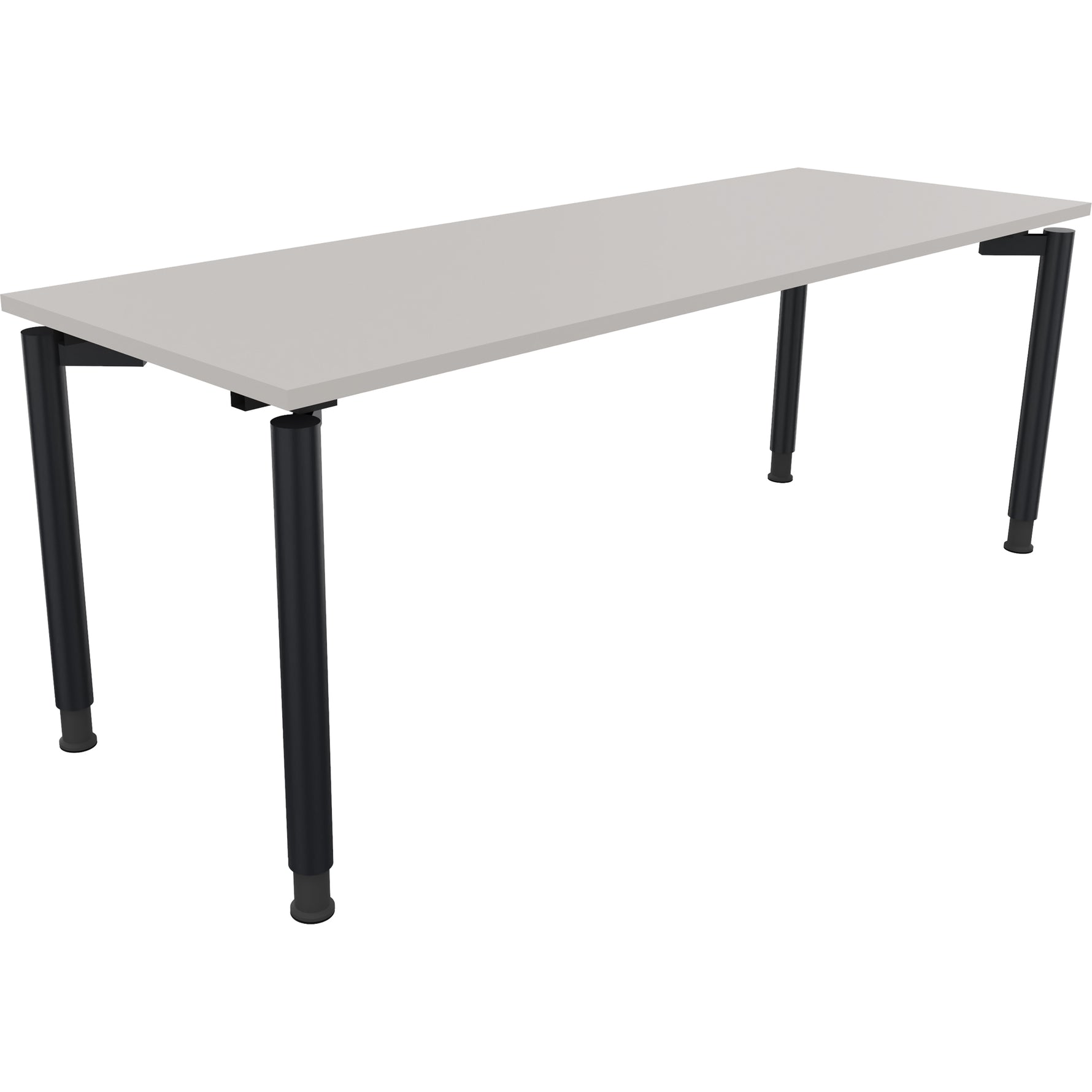 Neutralware Schreibtisch all in one 2.000 x 680-820 x 700 mm (B x H x T) Vierfuß Rundrohr lichtgrau