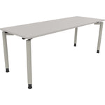 Neutralware Schreibtisch all in one 2.000 x 680-820 x 700 mm (B x H x T) Vierfuß Rundrohr lichtgrau – Produktbild 2