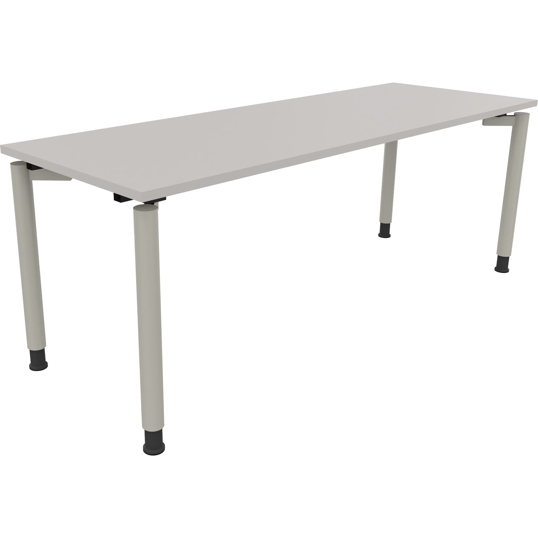 Neutralware Schreibtisch all in one 2.000 x 680-820 x 700 mm (B x H x T) Vierfuß Rundrohr lichtgrau – Produktbild 2