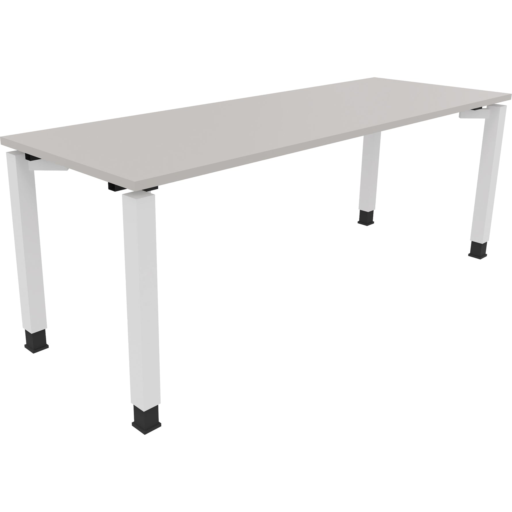 Neutralware Schreibtisch all in one 2.000 x 680-820 x 700 mm (B x H x T) Vierfuß Quadratrohr lichtgrau – Produktbild 3