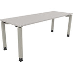 Neutralware Schreibtisch all in one 2.000 x 680-820 x 700 mm (B x H x T) Vierfuß Quadratrohr lichtgrau – Produktbild 2