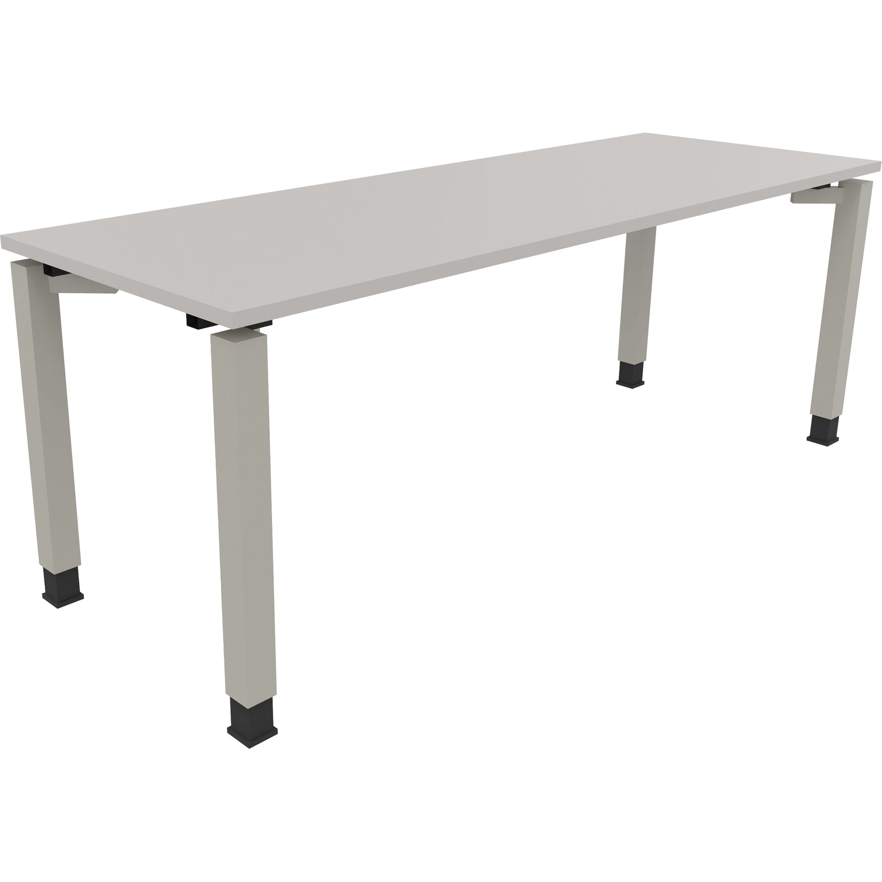 Neutralware Schreibtisch all in one 2.000 x 680-820 x 700 mm (B x H x T) Vierfuß Quadratrohr lichtgrau – Produktbild 2
