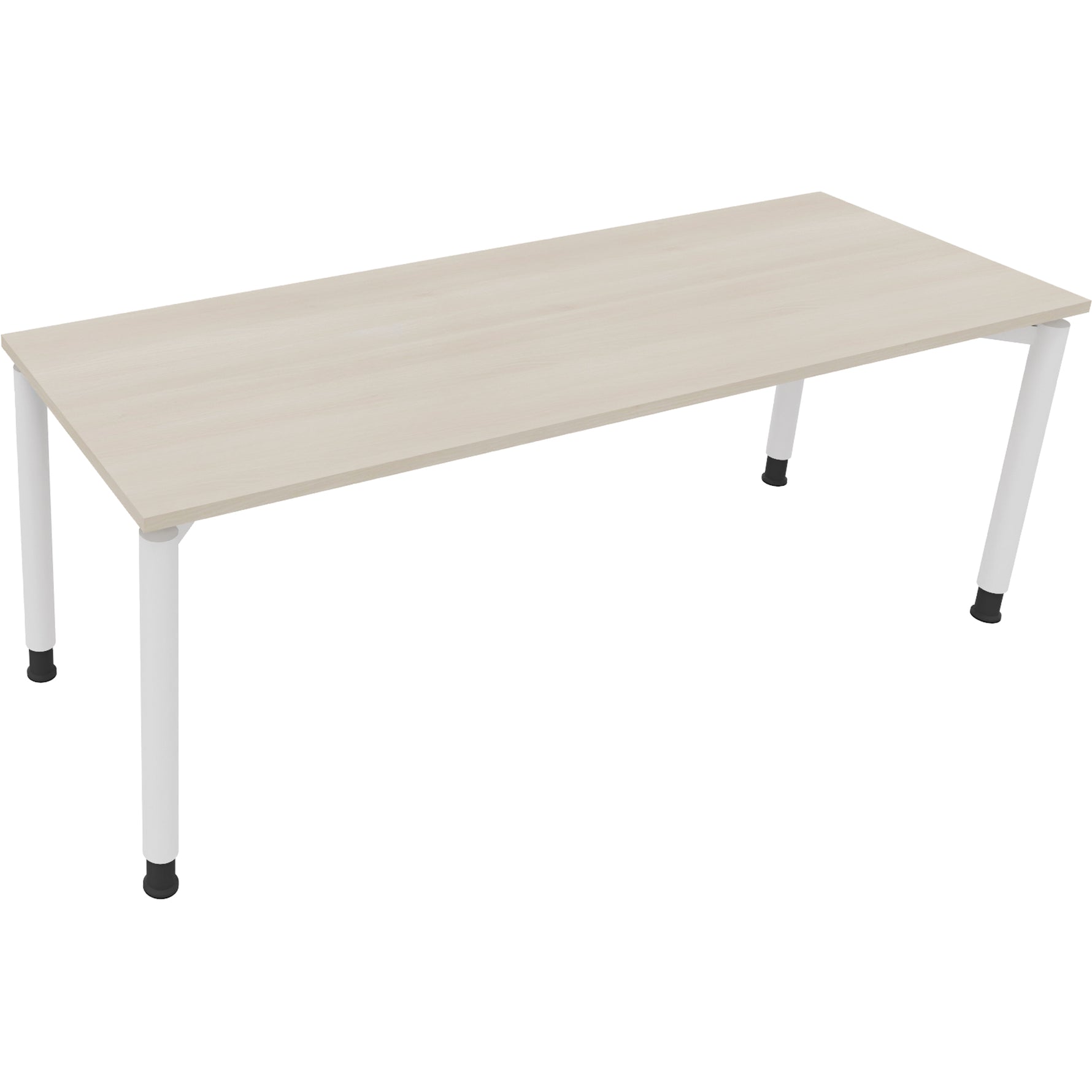Neutralware Schreibtisch all in one 2.000 x 680-820 x 700 mm (B x H x T) Vierfuß Rundrohr akazie hell – Produktbild 3