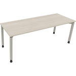 Neutralware Schreibtisch all in one 2.000 x 680-820 x 700 mm (B x H x T) Vierfuß Rundrohr akazie hell – Produktbild 2