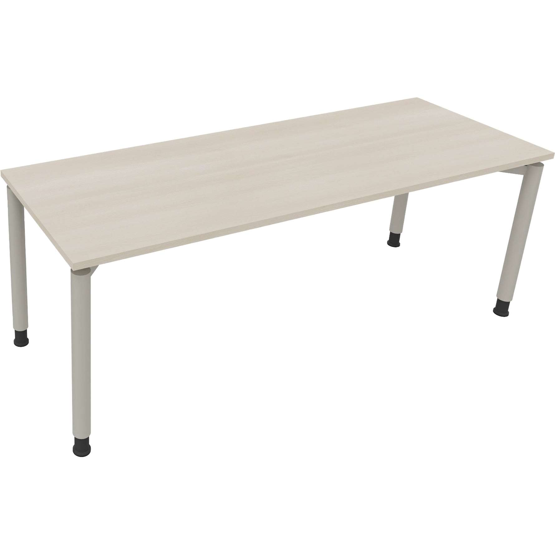 Neutralware Schreibtisch all in one 2.000 x 680-820 x 700 mm (B x H x T) Vierfuß Rundrohr akazie hell – Produktbild 2