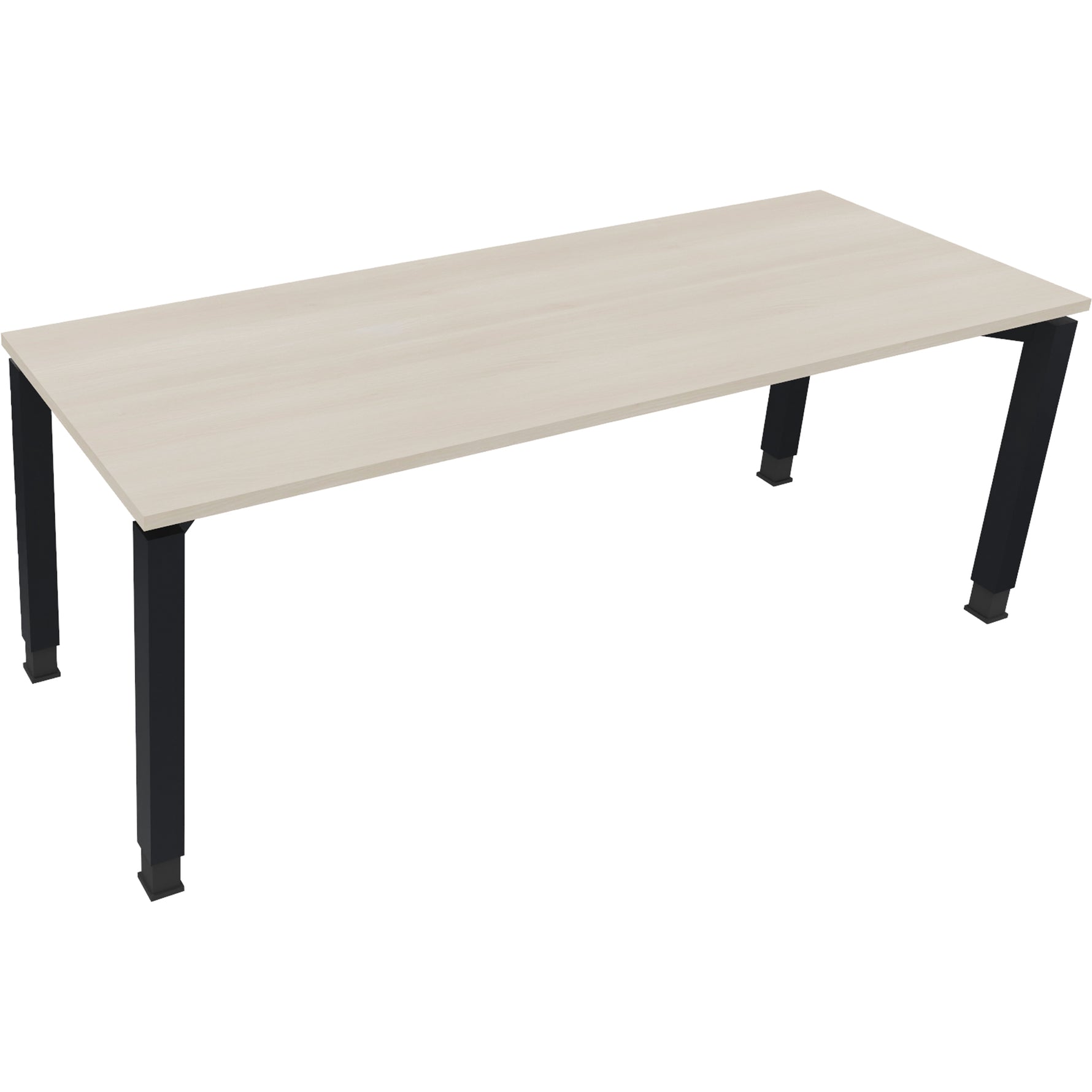 Neutralware Schreibtisch all in one 2.000 x 680-820 x 700 mm (B x H x T) Vierfuß Quadratrohr akazie hell