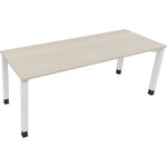 Neutralware Schreibtisch all in one 2.000 x 680-820 x 700 mm (B x H x T) Vierfuß Quadratrohr akazie hell – Produktbild 3