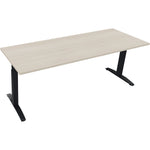 Neutralware Schreibtisch all in one 2.000 x 650-850 x 700 mm (B x H x T) Flachkufe Quadratrohr akazie hell