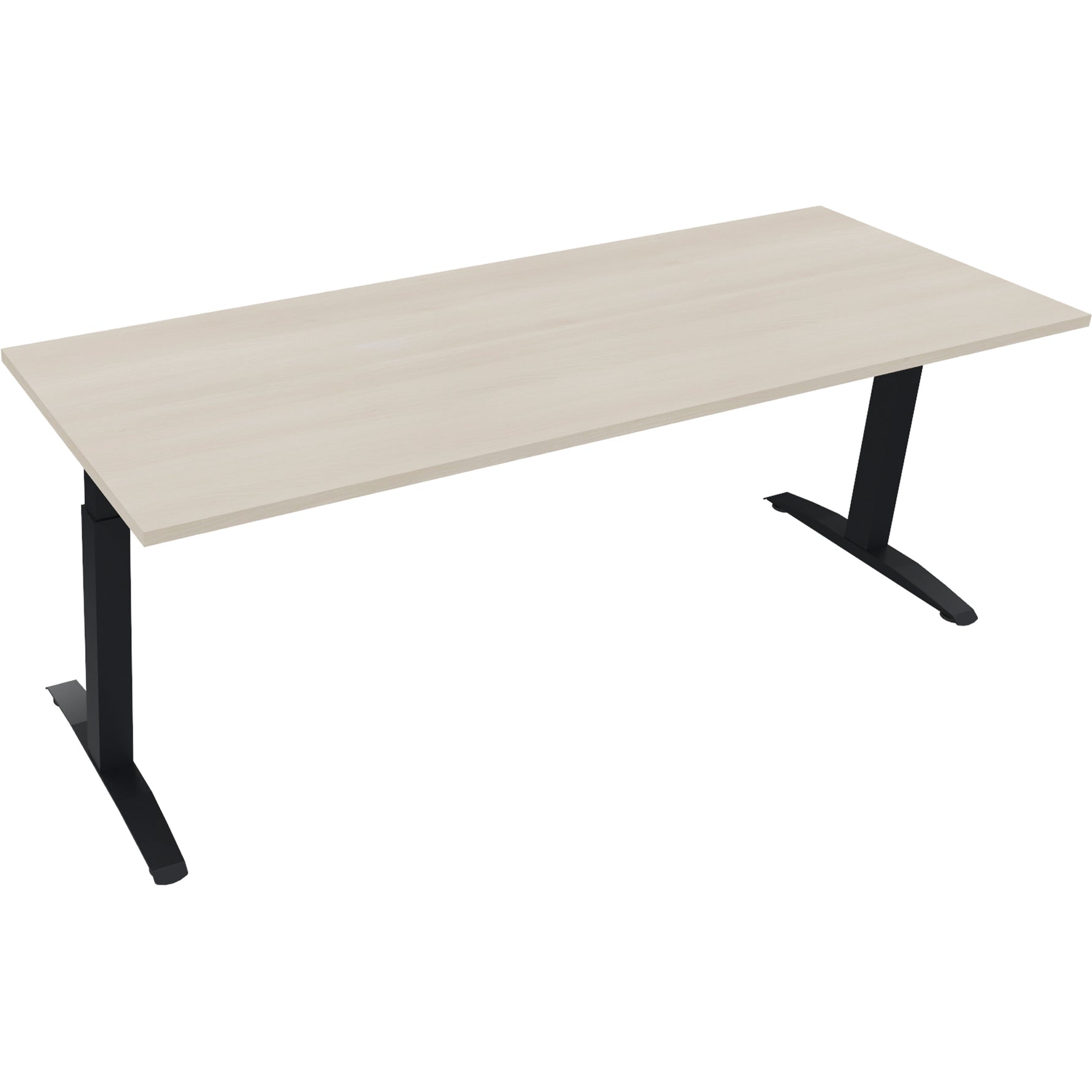 Neutralware Schreibtisch all in one 2.000 x 650-850 x 700 mm (B x H x T) Flachkufe Quadratrohr akazie hell