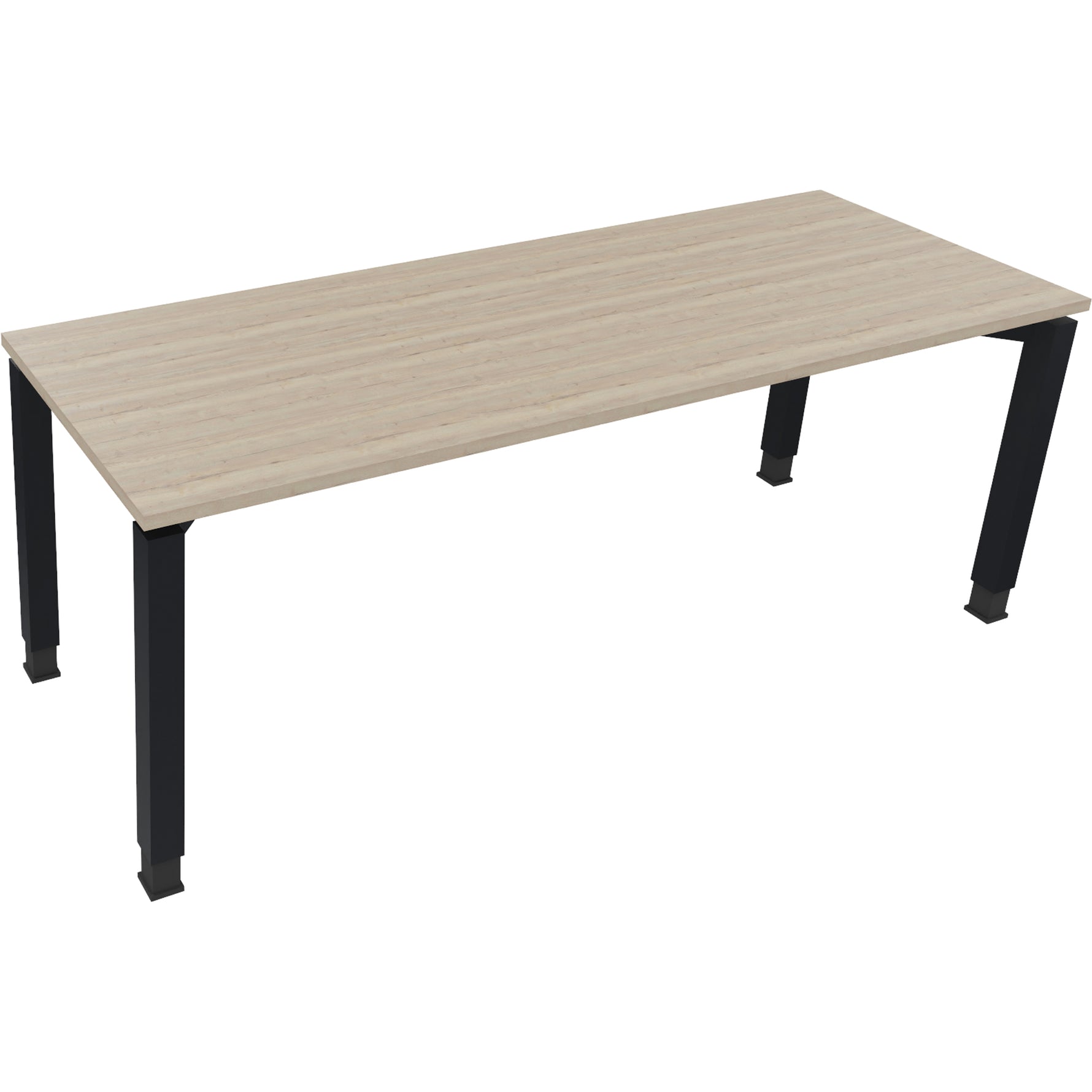 Neutralware Schreibtisch all in one 2.000 x 650-850 x 700 mm (B x H x T) Flachkufe Quadratrohr eiche natur