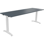 Neutralware Schreibtisch all in one 2.000 x 650-850 x 700 mm (B x H x T) Flachkufe Quadratrohr lavagrau – Produktbild 3