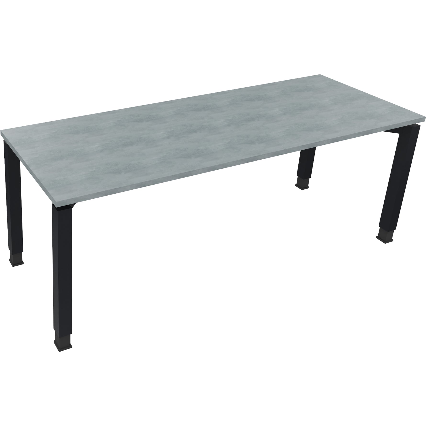 Neutralware Schreibtisch all in one 2.000 x 680-820 x 700 mm (B x H x T) Vierfuß Quadratrohr beton hell