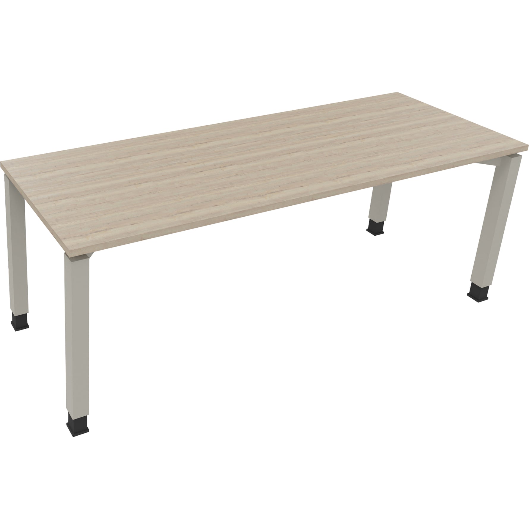 Neutralware Schreibtisch all in one 2.000 x 680-820 x 700 mm (B x H x T) Vierfuß Quadratrohr eiche natur – Produktbild 2