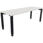 Neutralware Schreibtisch all in one 2.000 x 680-820 x 700 mm (B x H x T) Vierfuß Quadratrohr diamant weiß