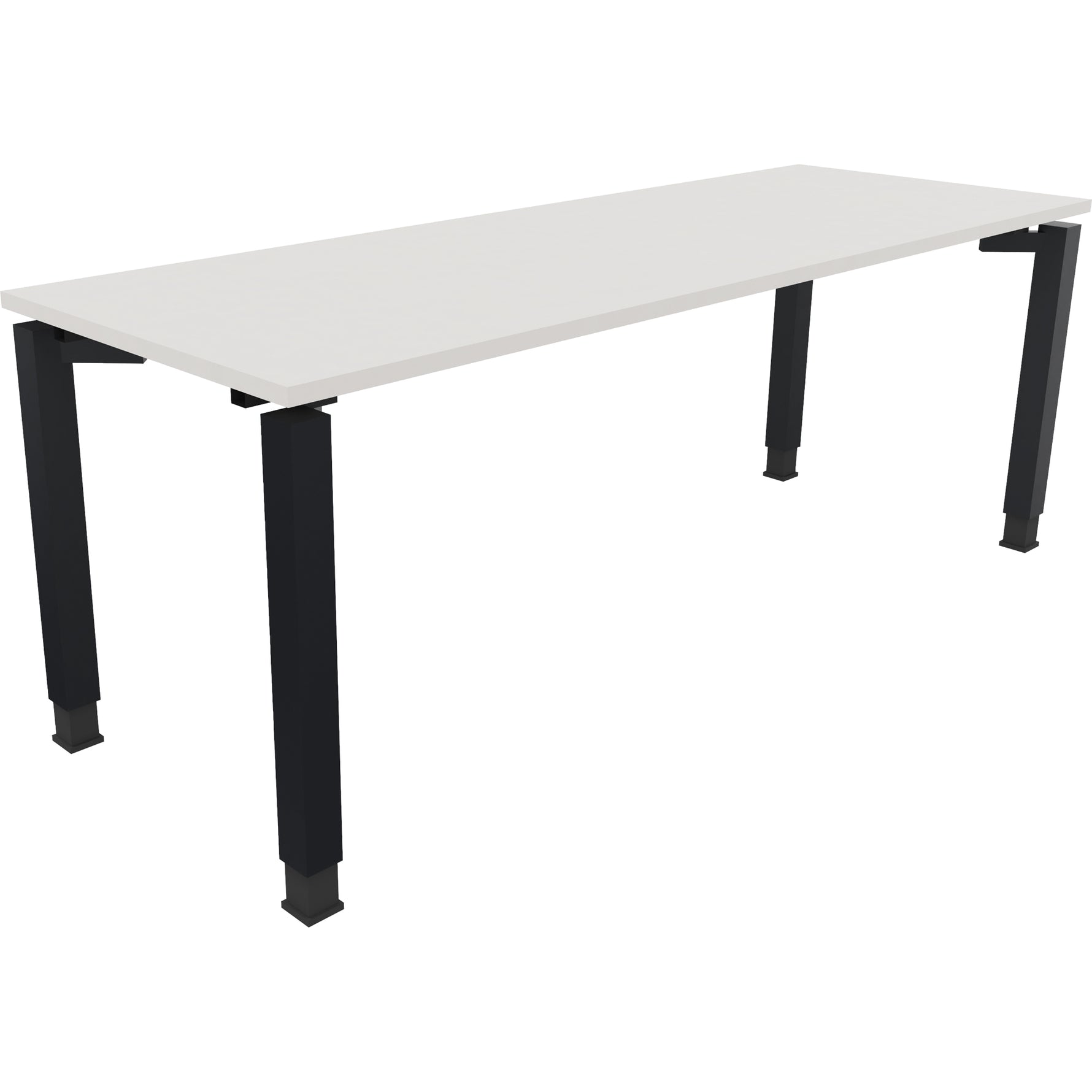 Neutralware Schreibtisch all in one 2.000 x 680-820 x 700 mm (B x H x T) Vierfuß Quadratrohr diamant weiß