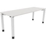 Neutralware Schreibtisch all in one 2.000 x 680-820 x 700 mm (B x H x T) Vierfuß Quadratrohr diamant weiß – Produktbild