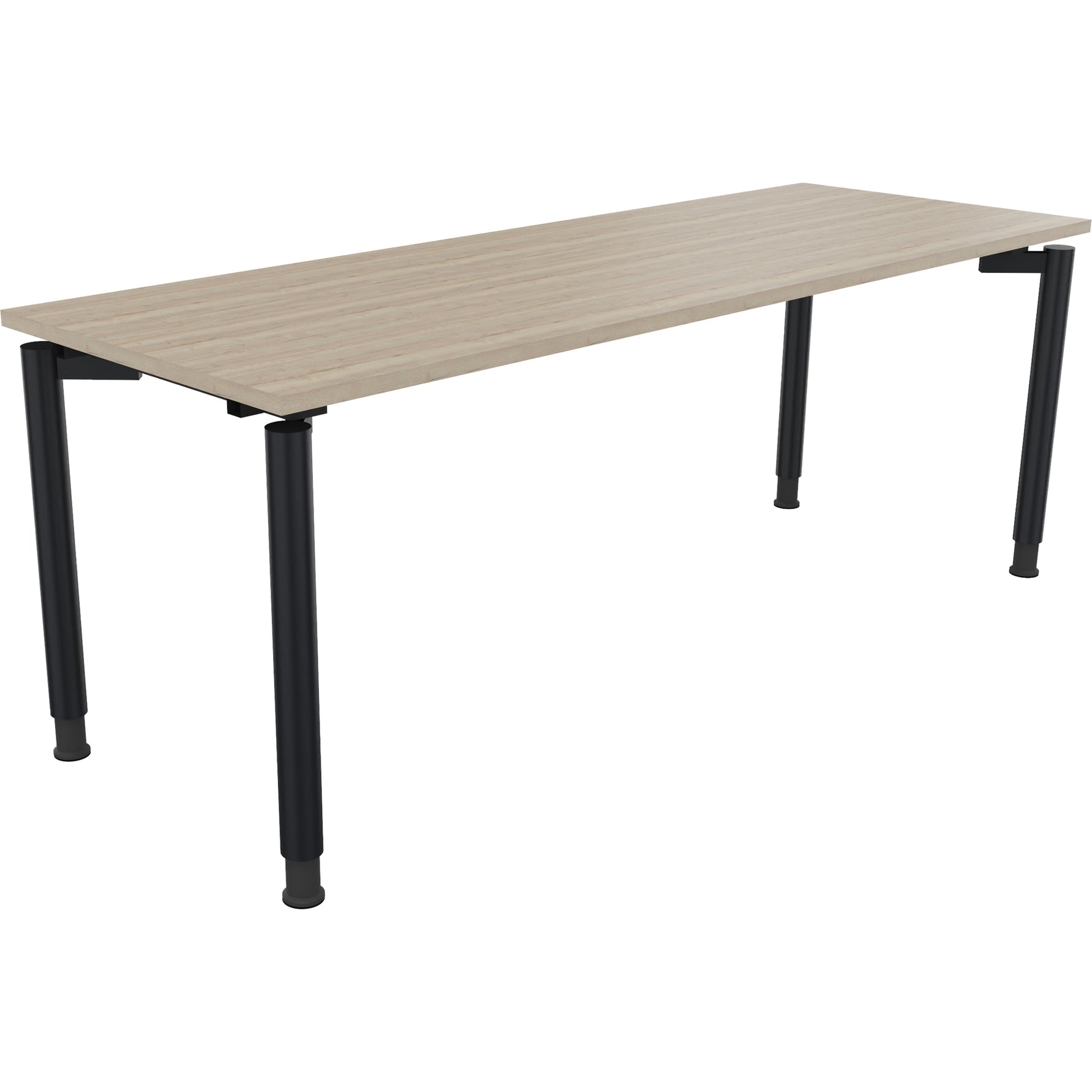 Neutralware Schreibtisch all in one 2.000 x 680-820 x 700 mm (B x H x T) Vierfuß Rundrohr eiche natur