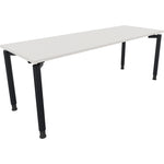 Neutralware Schreibtisch all in one 2.000 x 680-820 x 700 mm (B x H x T) Vierfuß Rundrohr diamant weiß