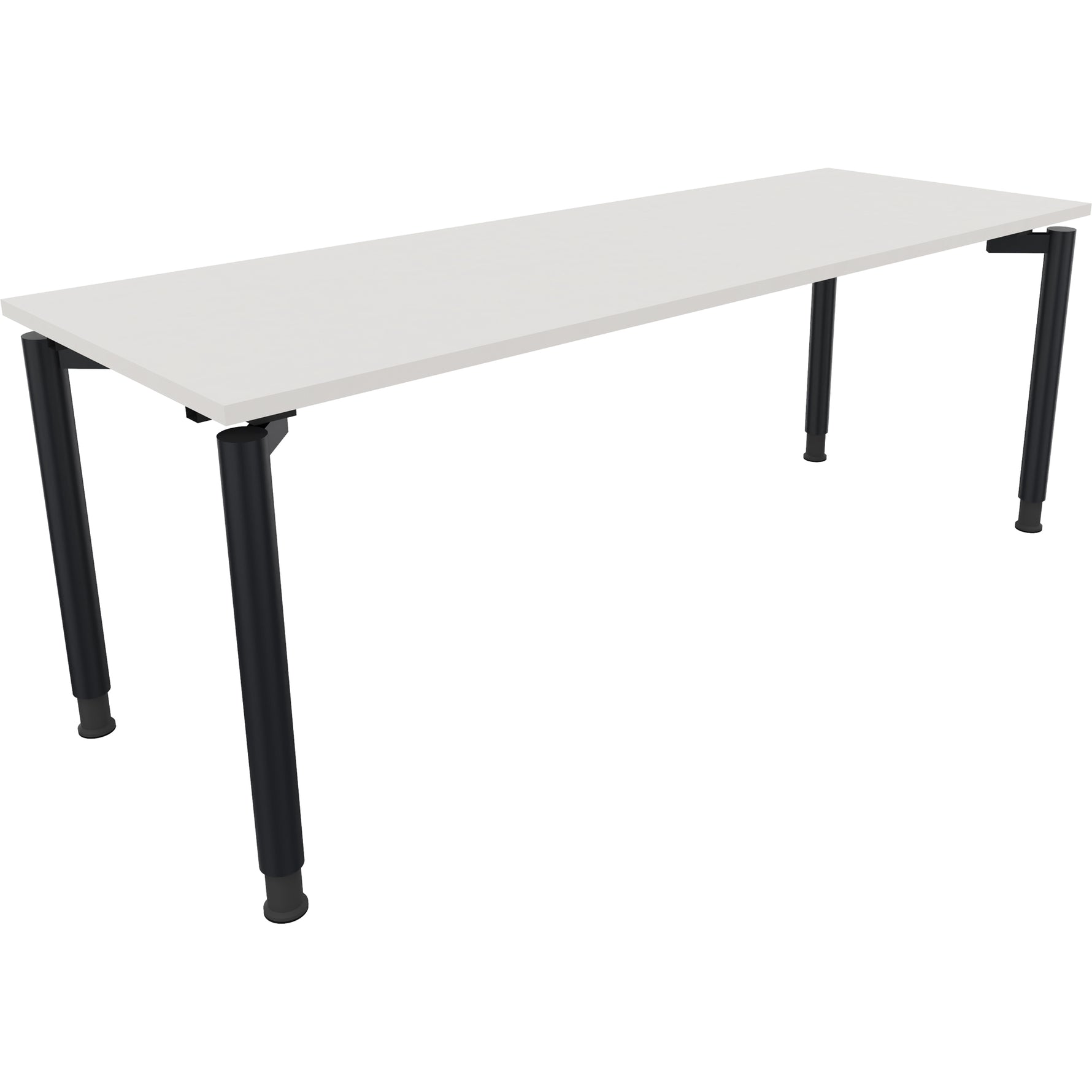 Neutralware Schreibtisch all in one 2.000 x 680-820 x 700 mm (B x H x T) Vierfuß Rundrohr diamant weiß