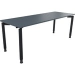 Neutralware Schreibtisch all in one 2.000 x 680-820 x 700 mm (B x H x T) Vierfuß Rundrohr lavagrau
