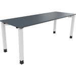 Neutralware Schreibtisch all in one 2.000 x 680-820 x 700 mm (B x H x T) Vierfuß Quadratrohr lavagrau – Produktbild 3