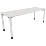 Neutralware Schreibtisch all in one 2.000 x 680-820 x 700 mm (B x H x T) Vierfuß Rundrohr diamant weiß – Produktbild 3