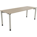 Neutralware Schreibtisch all in one 2.000 x 680-820 x 700 mm (B x H x T) Vierfuß Rundrohr eiche natur – Produktbild 2