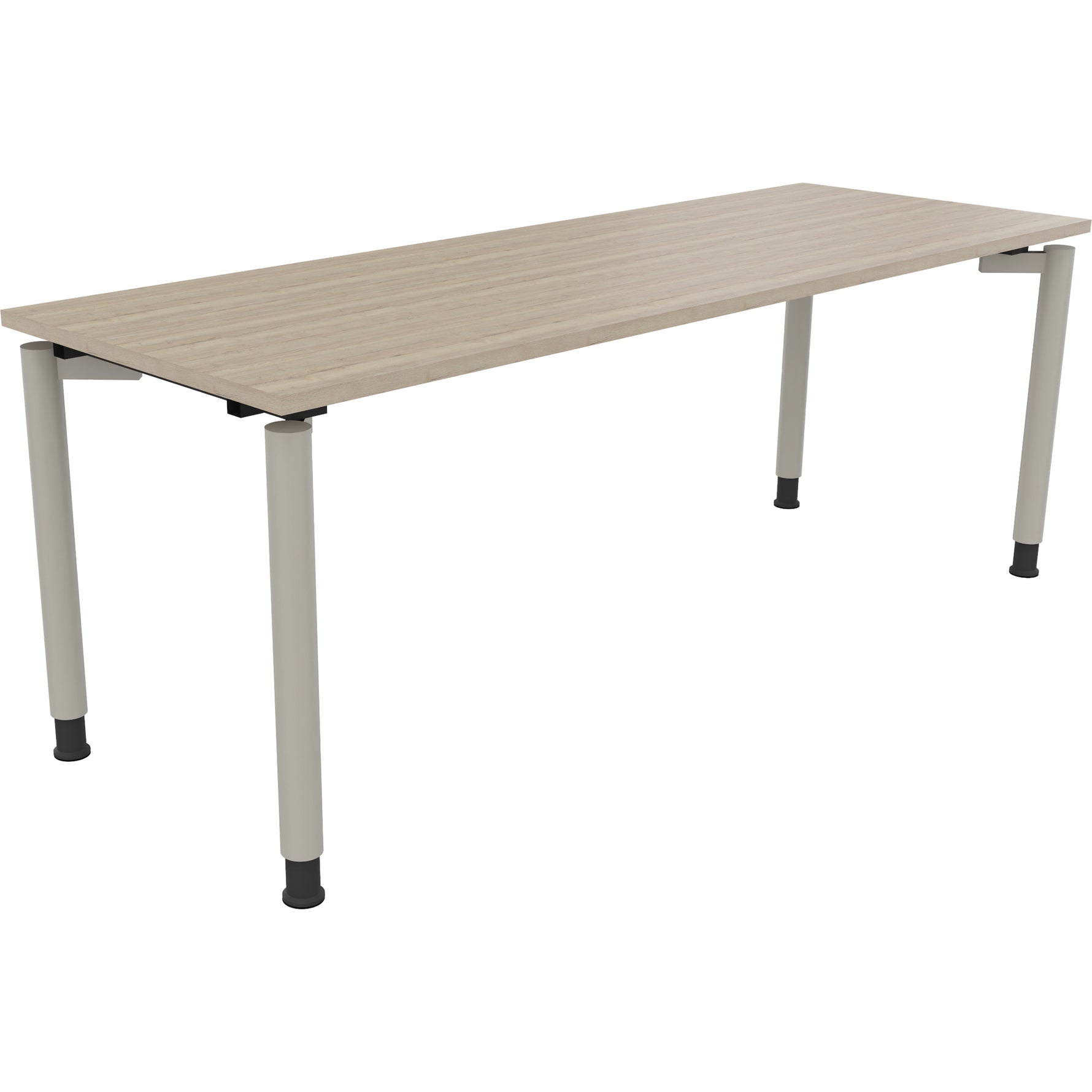 Neutralware Schreibtisch all in one 2.000 x 680-820 x 700 mm (B x H x T) Vierfuß Rundrohr eiche natur – Produktbild 2