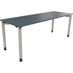 Neutralware Schreibtisch all in one 2.000 x 680-820 x 700 mm (B x H x T) Vierfuß Rundrohr lavagrau – Produktbild 2
