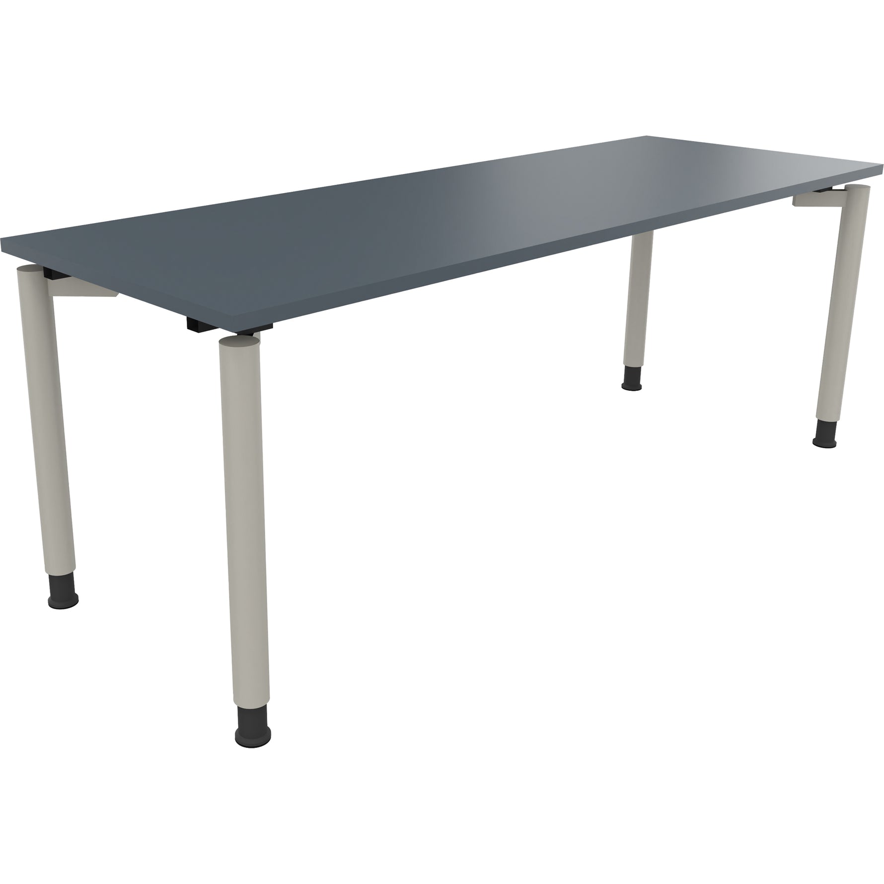 Neutralware Schreibtisch all in one 2.000 x 680-820 x 700 mm (B x H x T) Vierfuß Rundrohr lavagrau – Produktbild 2