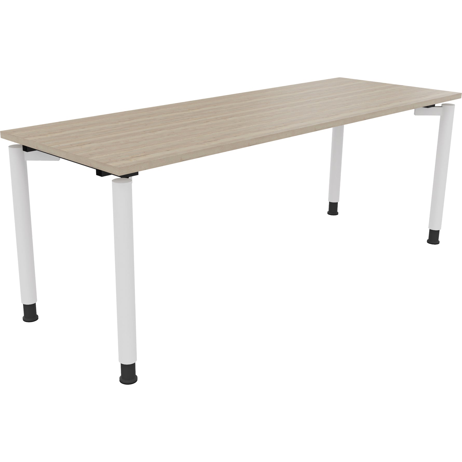 Neutralware Schreibtisch all in one 2.000 x 680-820 x 700 mm (B x H x T) Vierfuß Rundrohr eiche natur – Produktbild 3