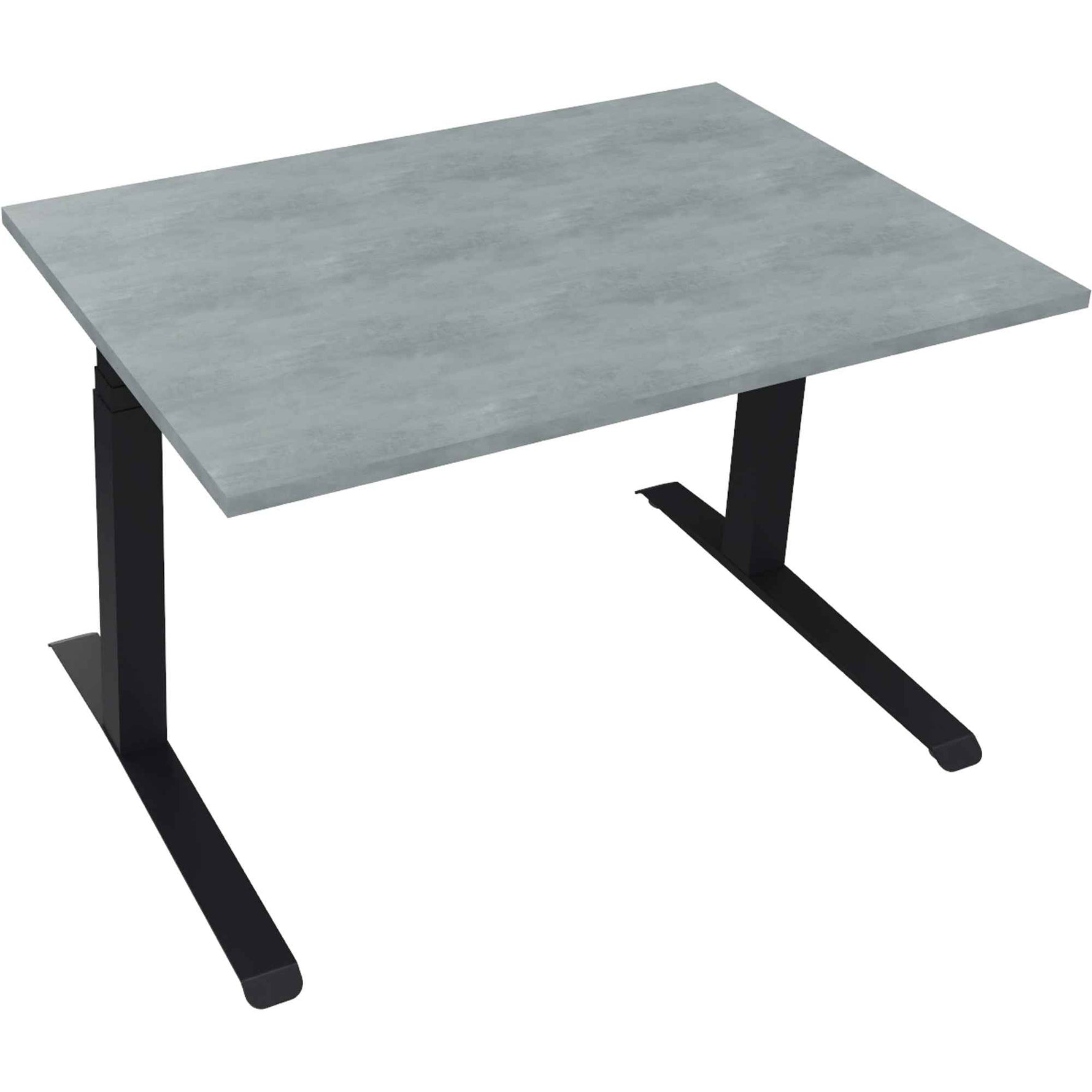 Schreibtisch all in one 1.200 x 645-1.275 x 800 mm (B x H x T) beton hell