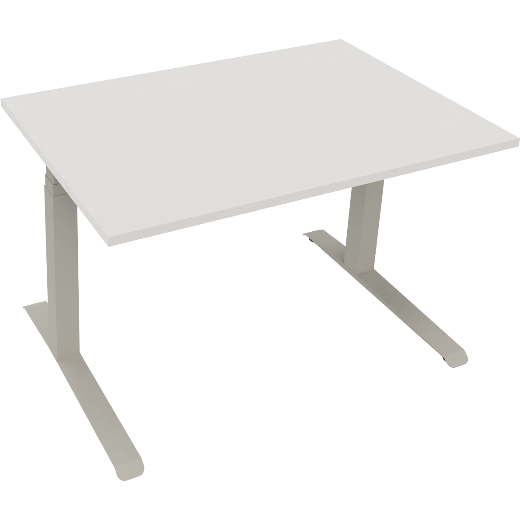 Neutralware Schreibtisch all in one 1.200 x 645-1.275 x 800 mm (B x H x T) diamant weiß – Produktbild 2