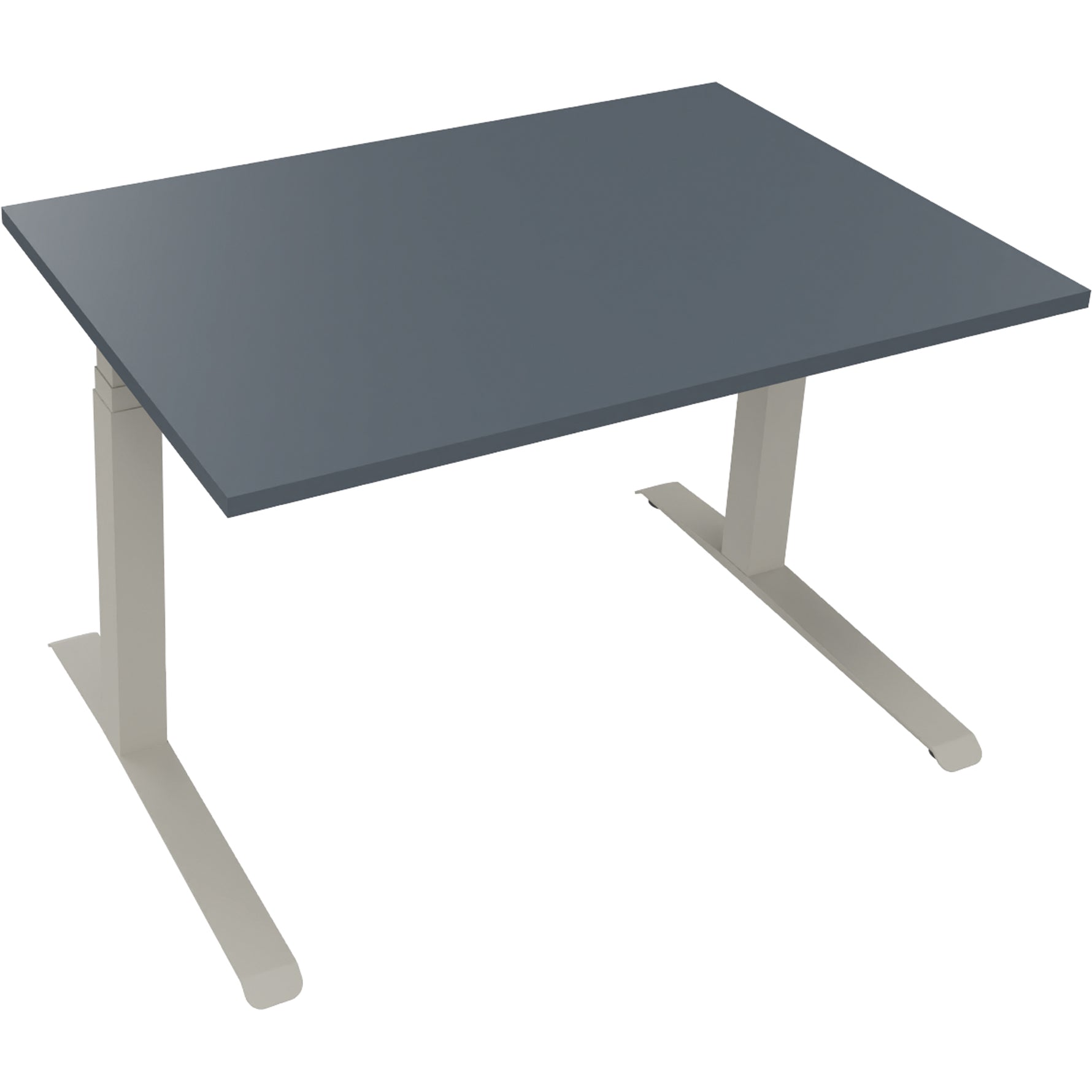 Neutralware Schreibtisch all in one 1.200 x 645-1.275 x 800 mm (B x H x T) lavagrau – Produktbild 2