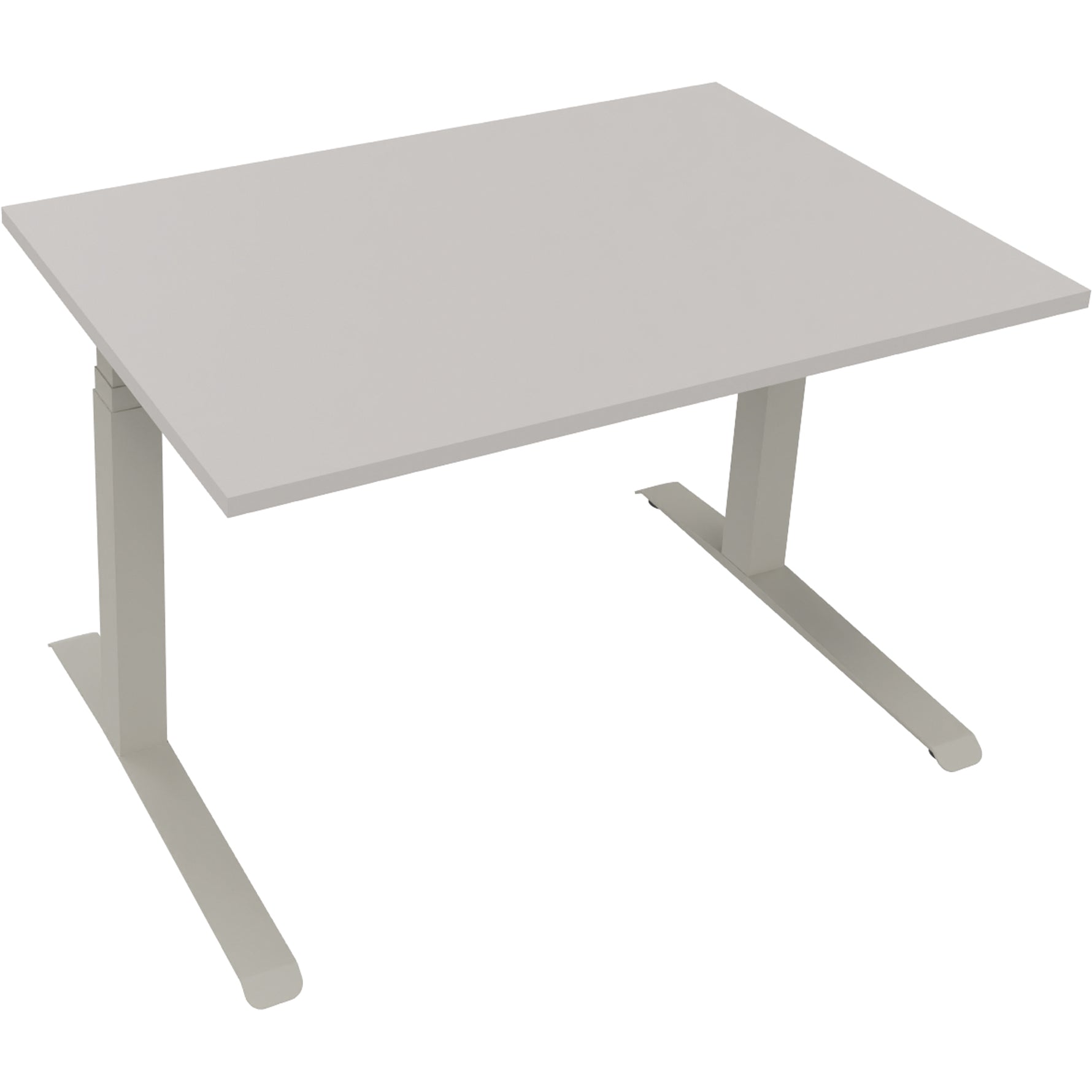 Neutralware Schreibtisch all in one 1.200 x 645-1.275 x 800 mm (B x H x T) lichtgrau – Produktbild 3