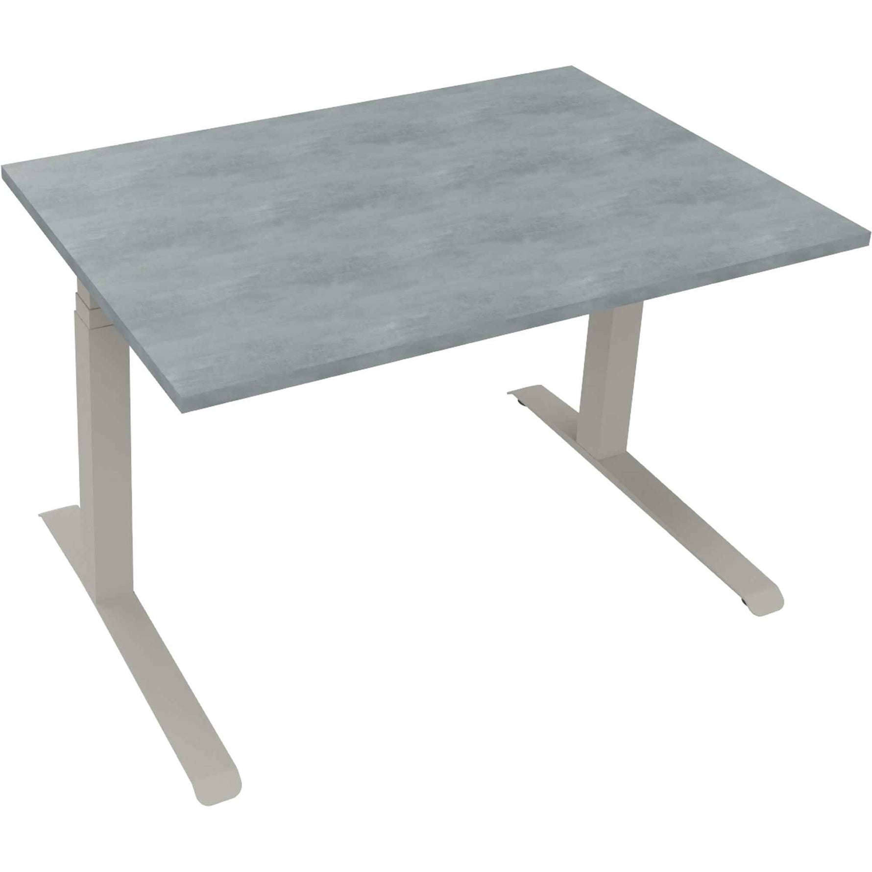 Schreibtisch all in one 1.200 x 645-1.275 x 800 mm (B x H x T) beton hell