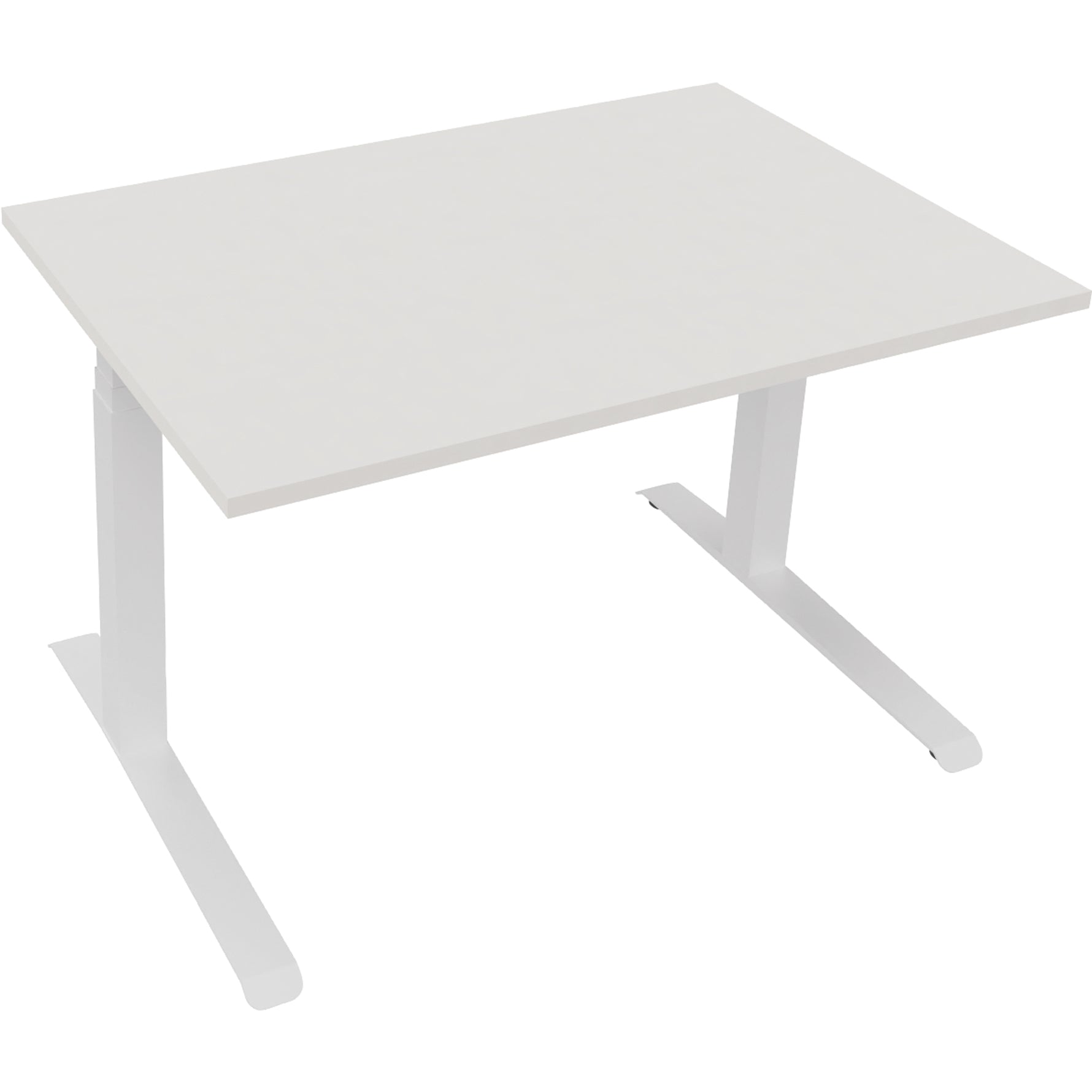 Neutralware Schreibtisch all in one 1.200 x 645-1.275 x 800 mm (B x H x T) diamant weiß – Produktbild 3