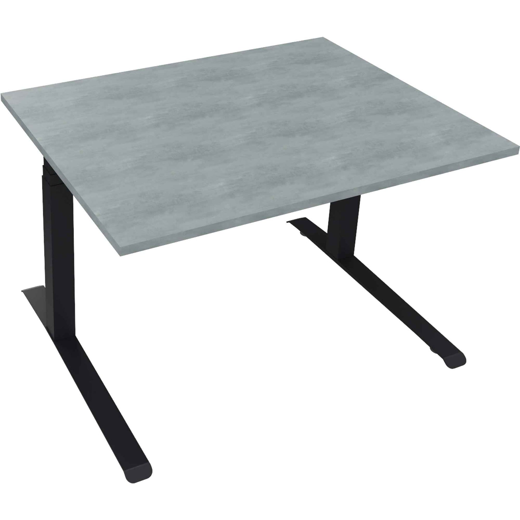 Schreibtisch all in one 1.200 x 645-1.275 x 900 mm (B x H x T) beton hell
