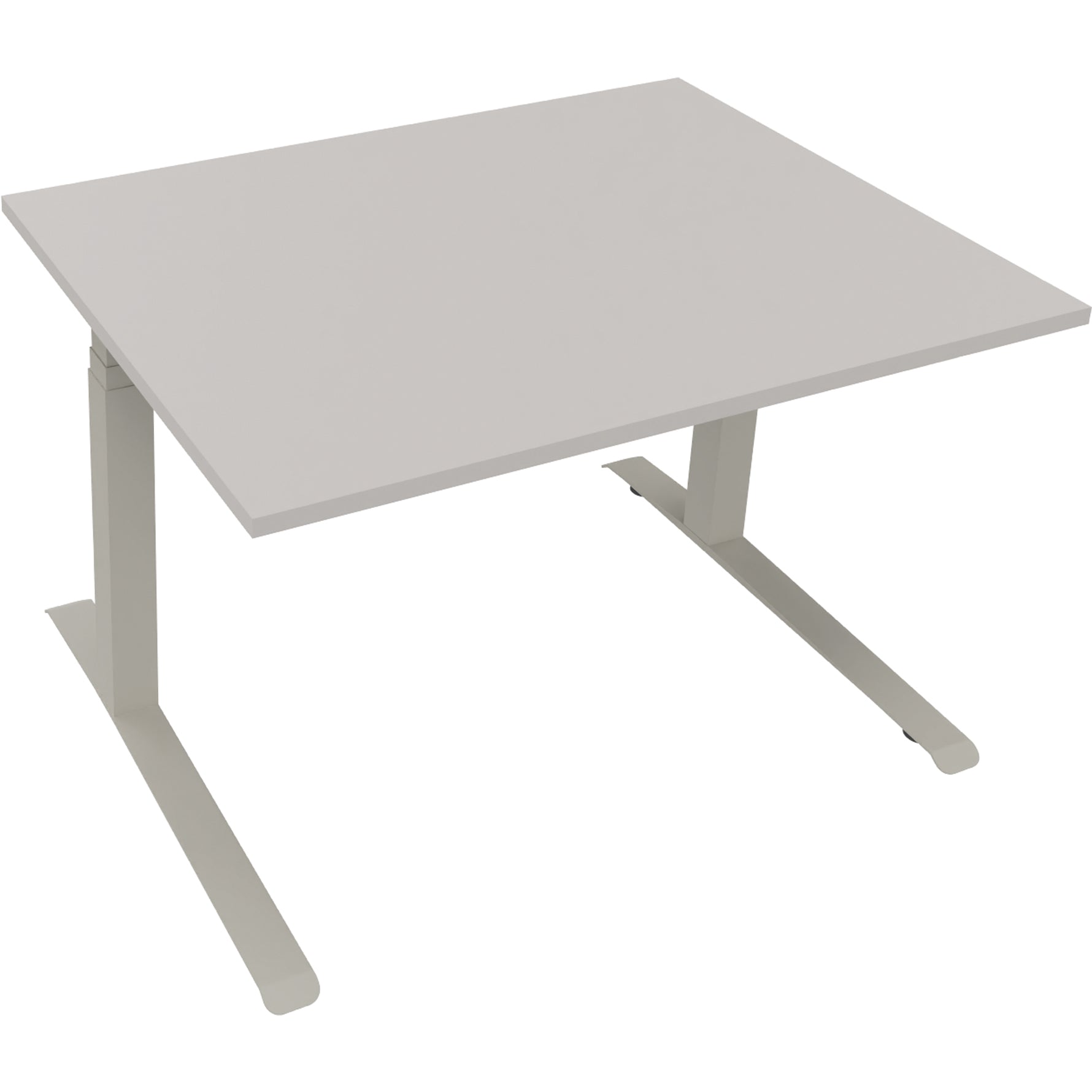 Neutralware Schreibtisch all in one 1.200 x 645-1.275 x 900 mm (B x H x T) lichtgrau