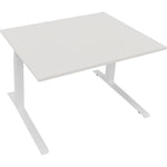 Neutralware Schreibtisch all in one 1.200 x 645-1.275 x 900 mm (B x H x T) diamant weiß – Produktbild 2