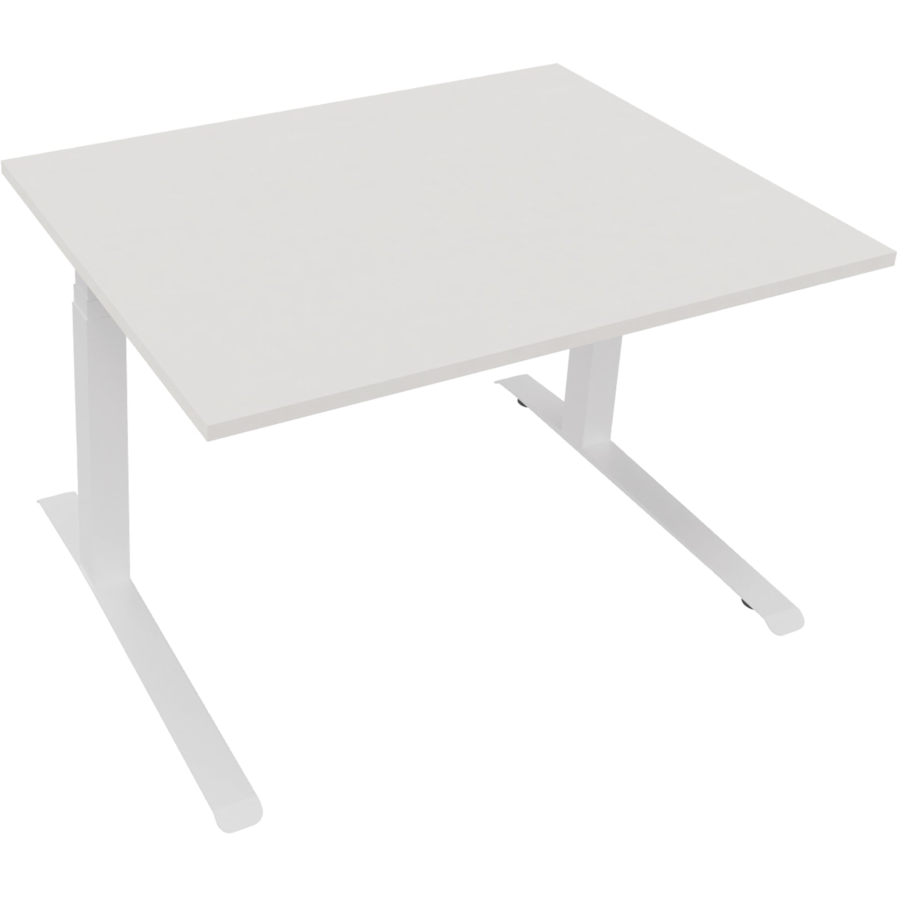 Neutralware Schreibtisch all in one 1.200 x 645-1.275 x 900 mm (B x H x T) diamant weiß – Produktbild 2